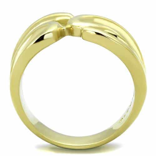 Stainless Steel Gold IP Interlocking Loop Open Ring view 7