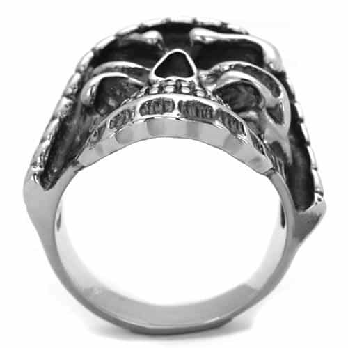 Stainless Steel Skull Hooded Grim Reaper Large Ring view 7