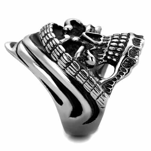 Stainless Steel Skull Hooded Grim Reaper Large Ring view 8