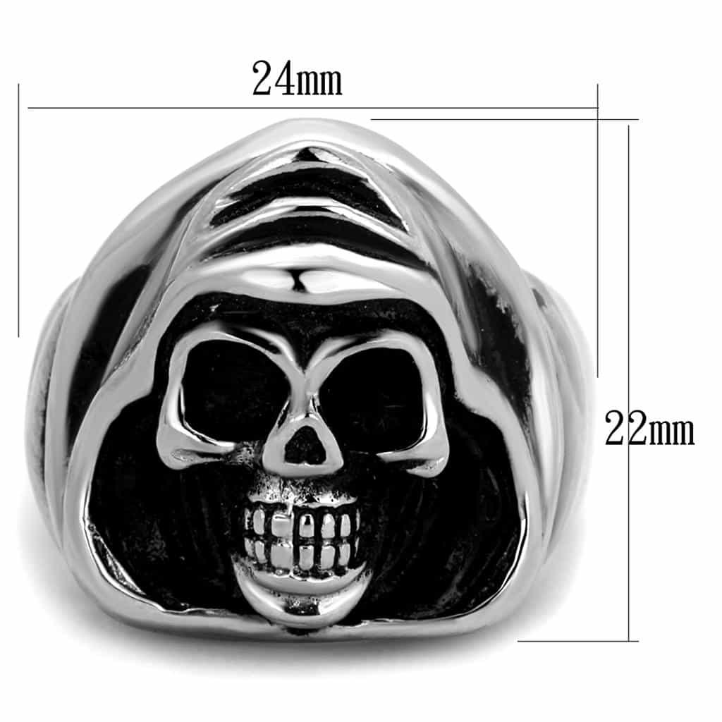 Stainless Steel Skull Hooded Reaper Ring | The Stainless Jewelry view 6