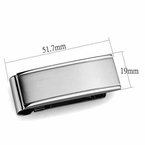 Stainless Steel Ruby Scroll Band Money Clip view 2