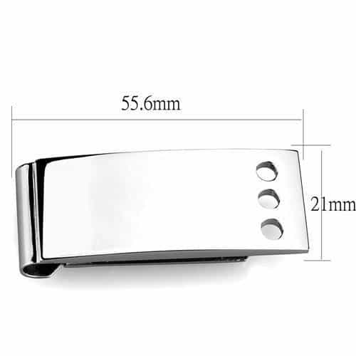 Stainless Steel Emerald Round Money Clip | The Stainless Jewelry view 2