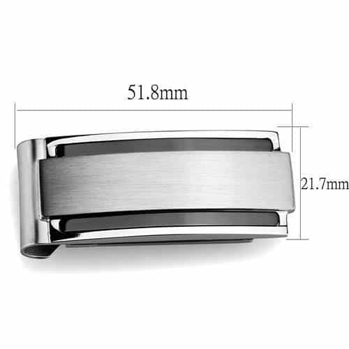 Stainless Steel Brushed Two-Tone Flat Band Money clip view 2