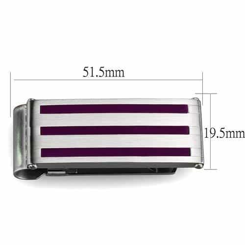 Stainless Steel Blue Topaz Frame Money Clip view 2