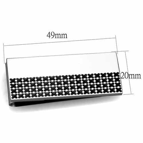Stainless Steel Black Onyx Band Money Clip view 2