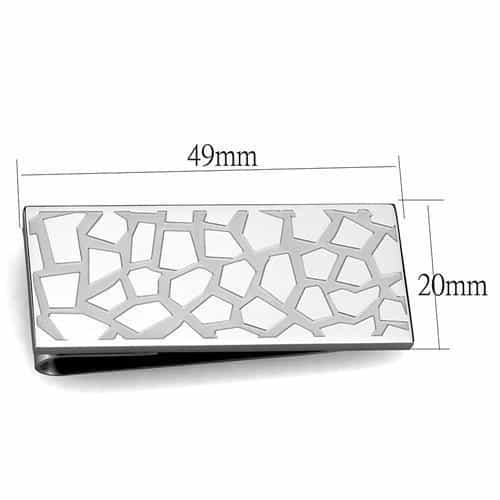 Stainless Steel Tiger Eye Round Band Money Clip view 2