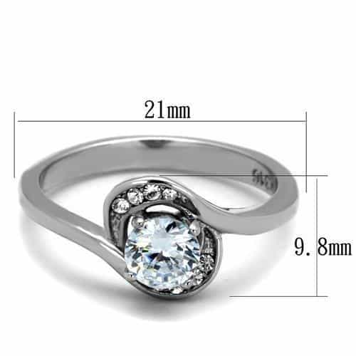 Stainless Steel Round Bezel Halo Ring | The Stainless Jewelry view 2