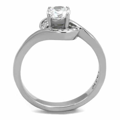 Stainless Steel Round Bezel Halo Ring | The Stainless Jewelry view 7