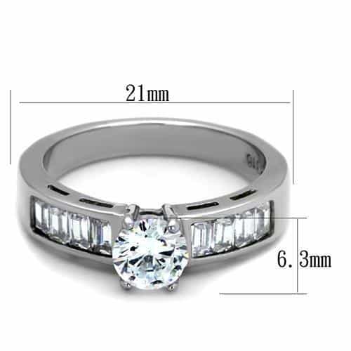 Stainless Steel Solitaire Eternity Band Ring view 6