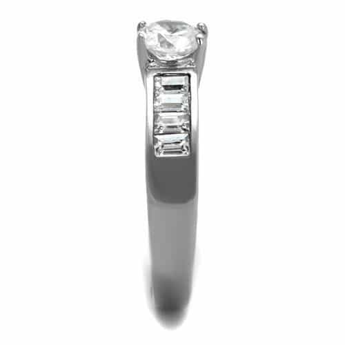 Stainless Steel Solitaire Eternity Band Ring view 8