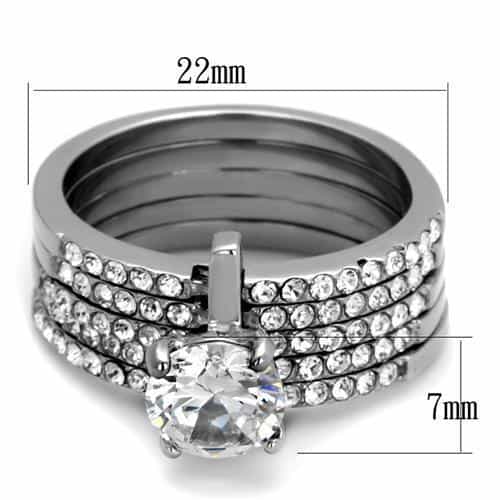 Stainless Steel Pavé Bridal Stack Ring | The Stainless Jewelry view 6