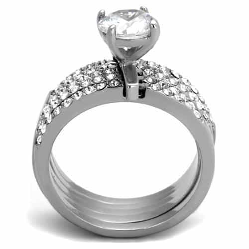 Stainless Steel Pavé Bridal Stack Ring | The Stainless Jewelry view 7