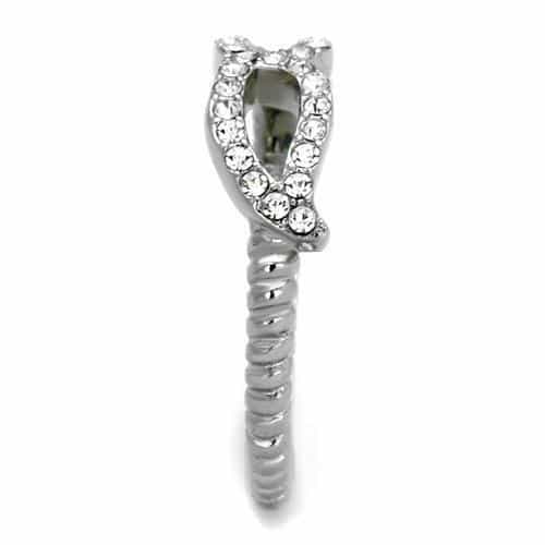 Stainless Steel CZ Infinity Figure Eight Pave Twisted Ring view 4
