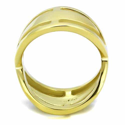 Stainless Steel Gold IP Globe Sphere Cutout Cage Ring view 7