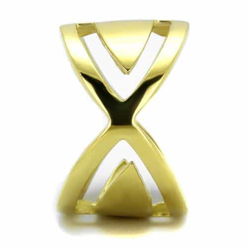 Stainless Steel Gold IP Globe Sphere Cutout Cage Ring view 8