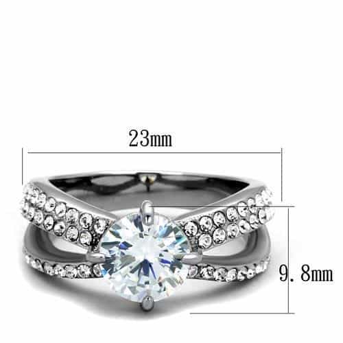 Stainless Steel Round Micro Pavé Ring | The Stainless Jewelry view 6