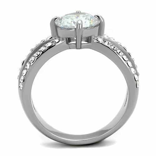Stainless Steel Round Micro Pavé Ring | The Stainless Jewelry view 7