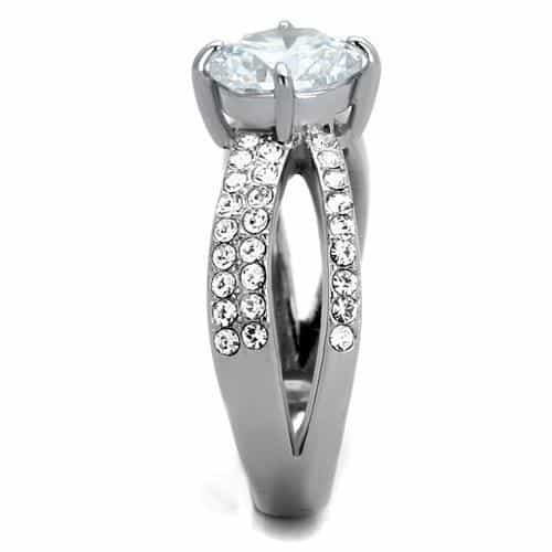Stainless Steel Round Micro Pavé Ring | The Stainless Jewelry view 8