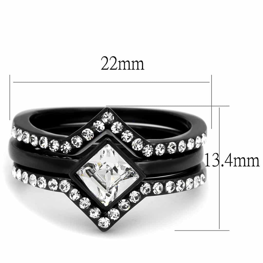 Stainless Steel Chevron Double Ring | The Stainless Jewelry view 2