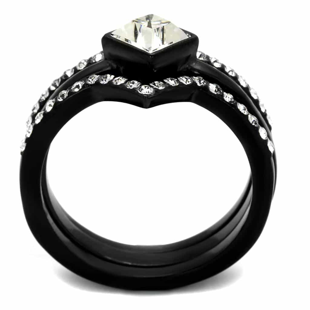 Stainless Steel Chevron Double Ring | The Stainless Jewelry view 7
