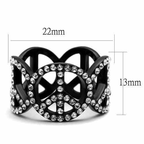 Stainless Steel Black IP CZ Celtic Knot Cutout Wide Ring view 6