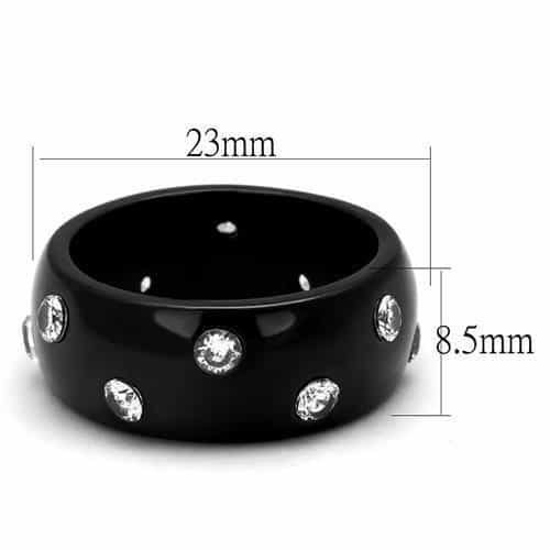 Stainless Steel Black IP CZ Scatter Ring | The Stainless Jewelry view 2