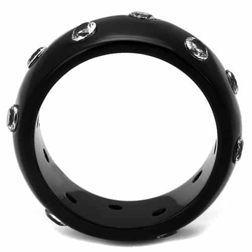 Stainless Steel Black IP CZ Scatter Ring | The Stainless Jewelry view 3