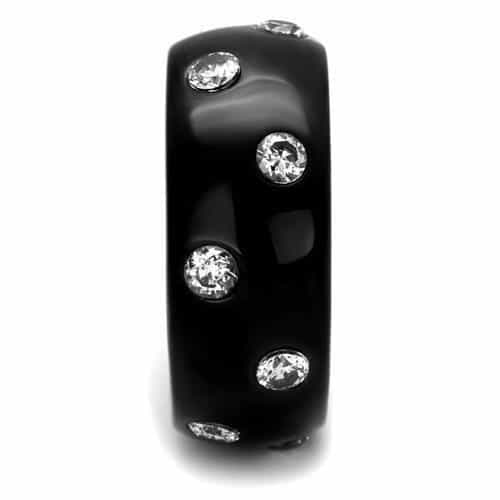 Stainless Steel Black IP CZ Scatter Ring | The Stainless Jewelry view 8