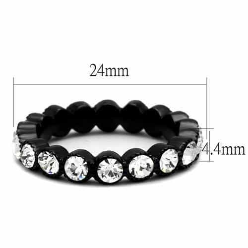 Stainless Steel Black IP CZ Bezel Round Eternity Band Ring view 6