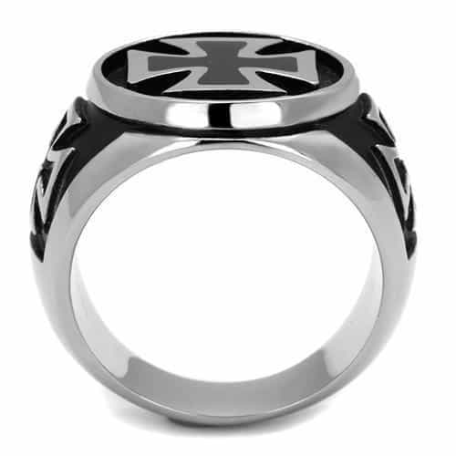 Stainless Steel Iron Cross Shield Ring | The Stainless Jewelry view 7