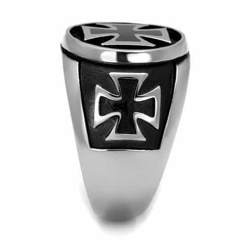 Stainless Steel Iron Cross Shield Ring | The Stainless Jewelry view 8
