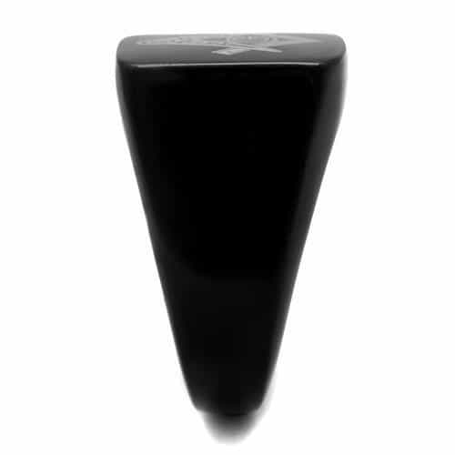 Stainless Steel Black IP Masonic Compass Square Signet Ring view 4