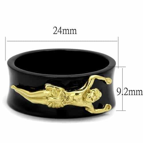 Stainless Steel Gold Crucifix Black Enamel view 6