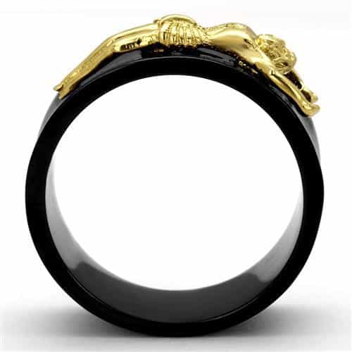 Stainless Steel Gold Crucifix Black Enamel view 7