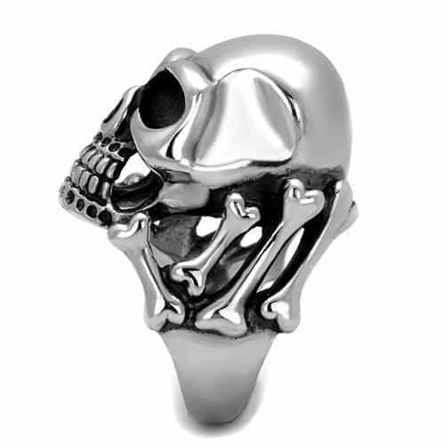Stainless Steel Skull Grinning Dome Ring | The Stainless Jewelry view 8