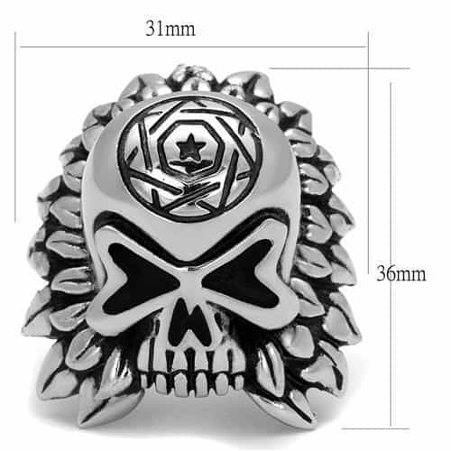 Stainless Steel Skull Military Shield Wings Cross Ring view 6