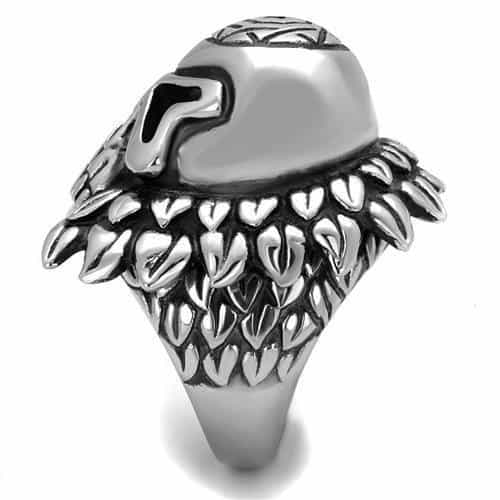 Stainless Steel Skull Military Shield Wings Cross Ring view 8