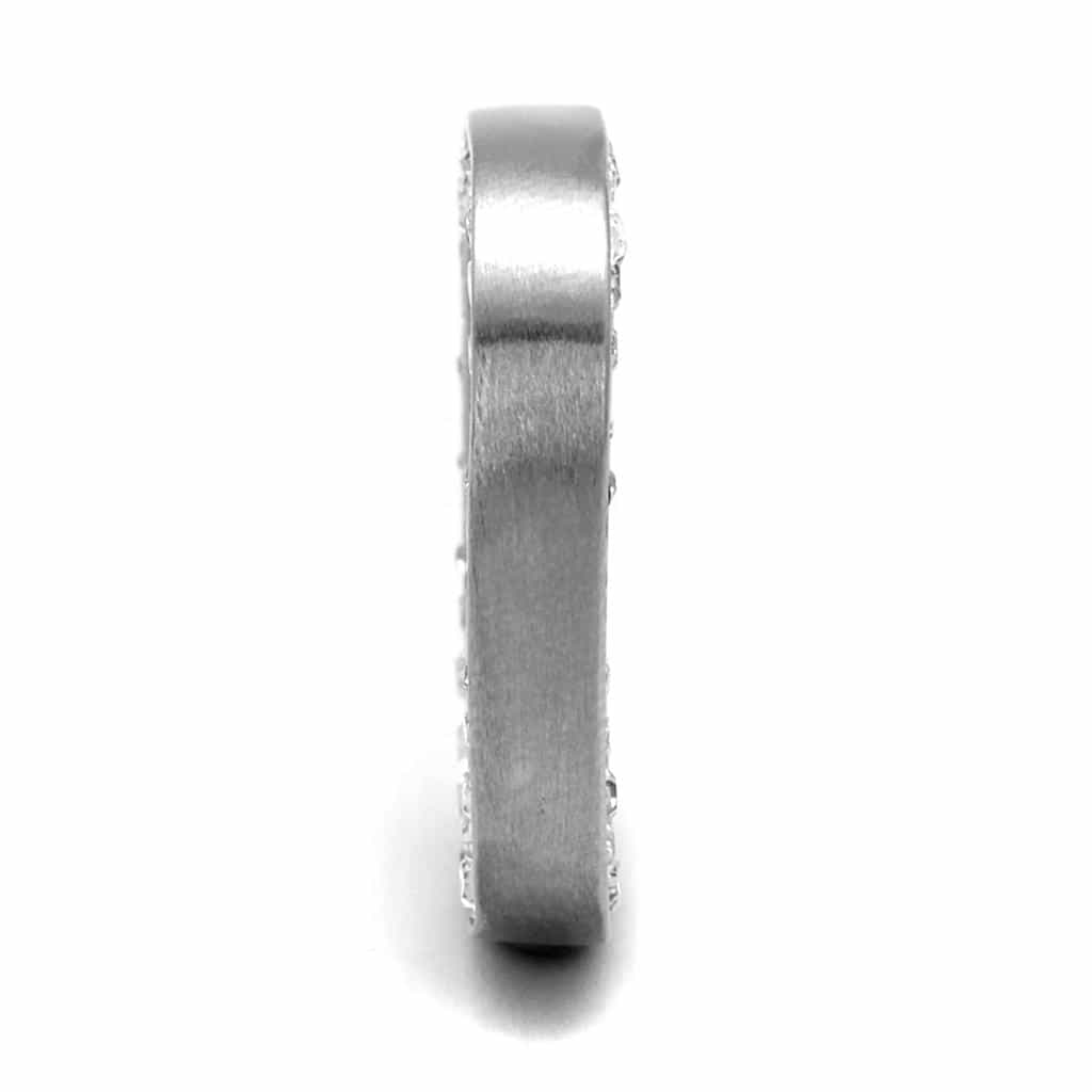 Stainless Steel CZ Square Open Frame Channel Ring view 8
