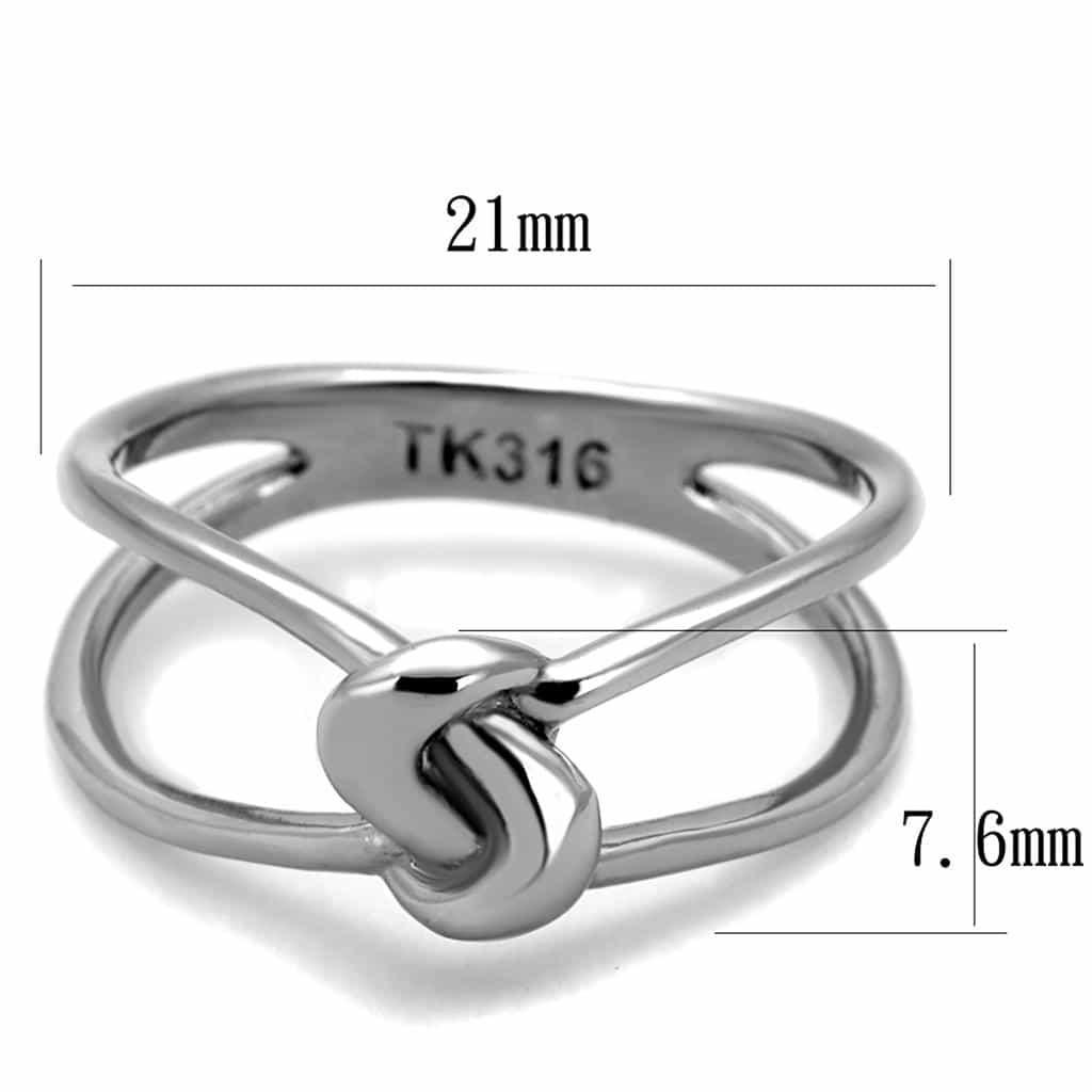 Stainless Steel Polished Love Knot Ring | The Stainless Jewelry view 2