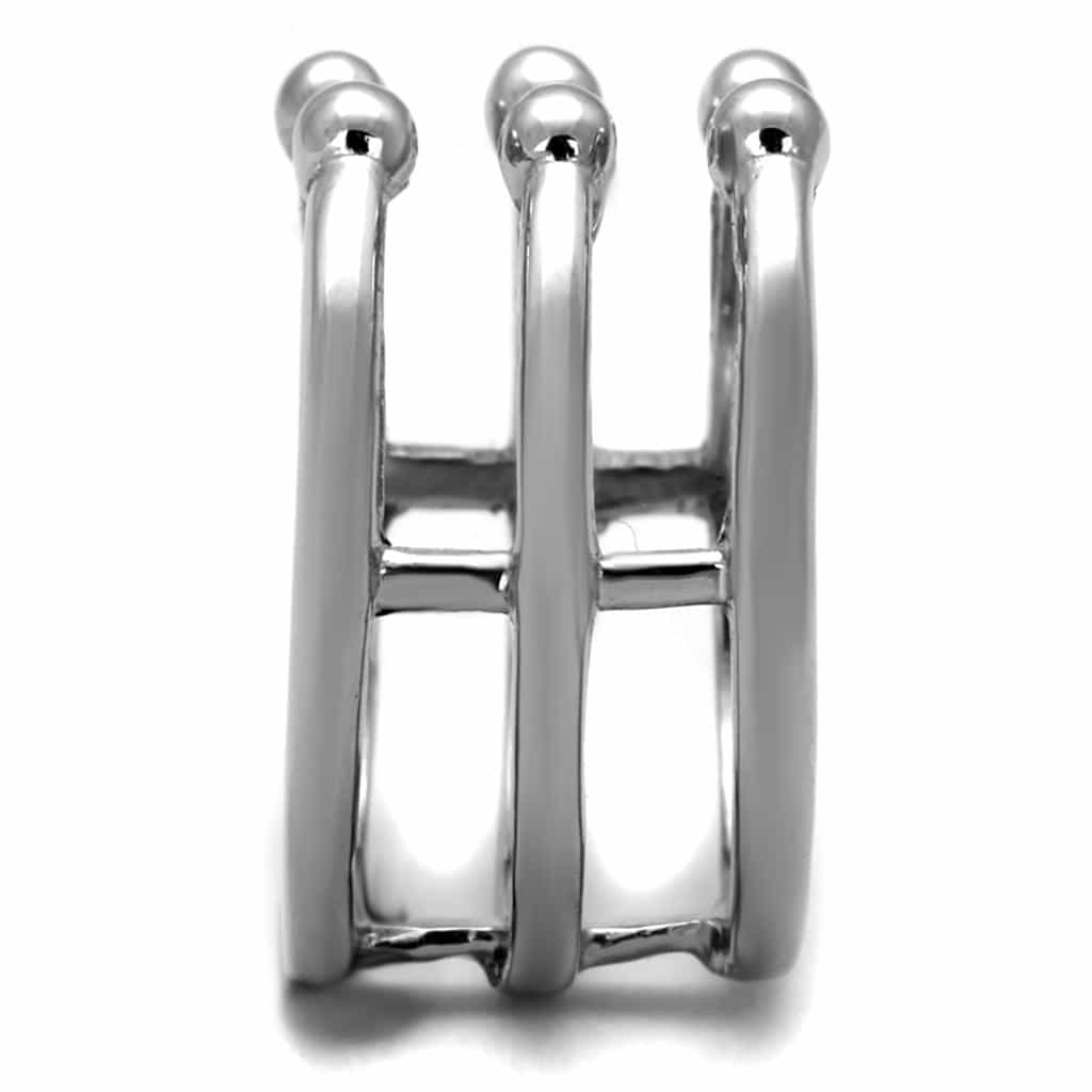 Stainless Steel Multi Band Open Cuff Ball Tip Ring view 4