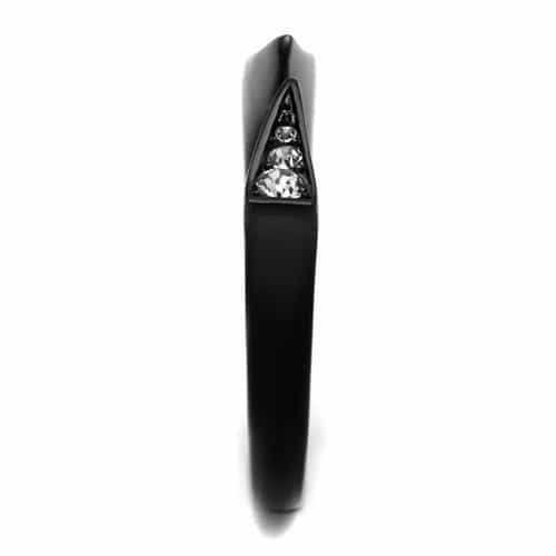 Stainless Steel Black IP CZ Open Claw Bypass Ring view 8