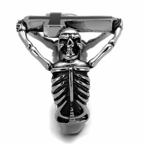 Stainless Steel Cross Crown Of Thorns Gothic Ring view 4