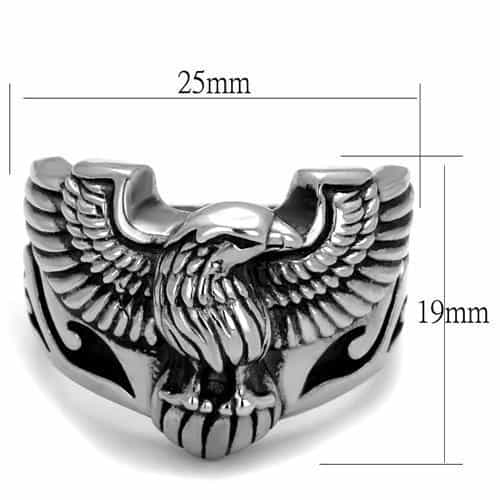 Stainless Steel Spread Eagle Gothic Wings Ring view 2