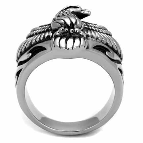 Stainless Steel Spread Eagle Gothic Wings Ring view 3