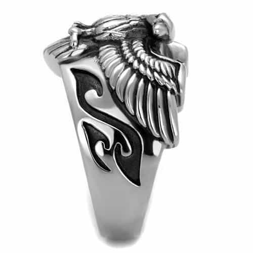 Stainless Steel Spread Eagle Gothic Wings Ring view 8