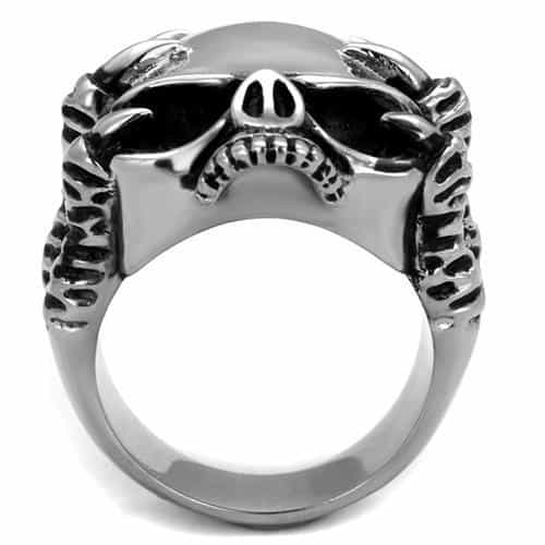 Stainless Steel Horned Demon Skull Ring | The Stainless Jewelry view 7