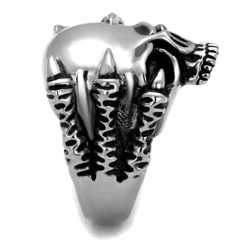 Stainless Steel Horned Demon Skull Ring | The Stainless Jewelry view 8