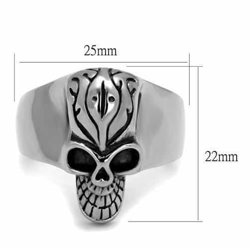 Stainless Steel Skull Fleur De Lis Grinning Ring view 6