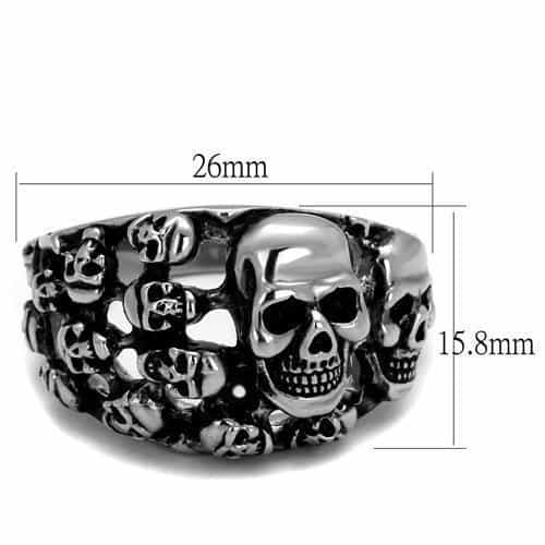 Stainless Steel Multi Skull Dome Ring | The Stainless Jewelry view 6