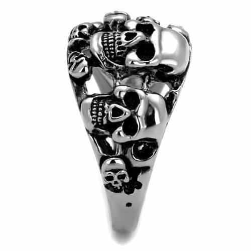 Stainless Steel Multi Skull Dome Ring | The Stainless Jewelry view 4